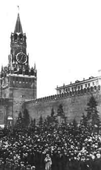 Красная площадь в Москве в день похорон Сталина